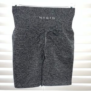 NVGTN black speckled scrunch seamless shorts